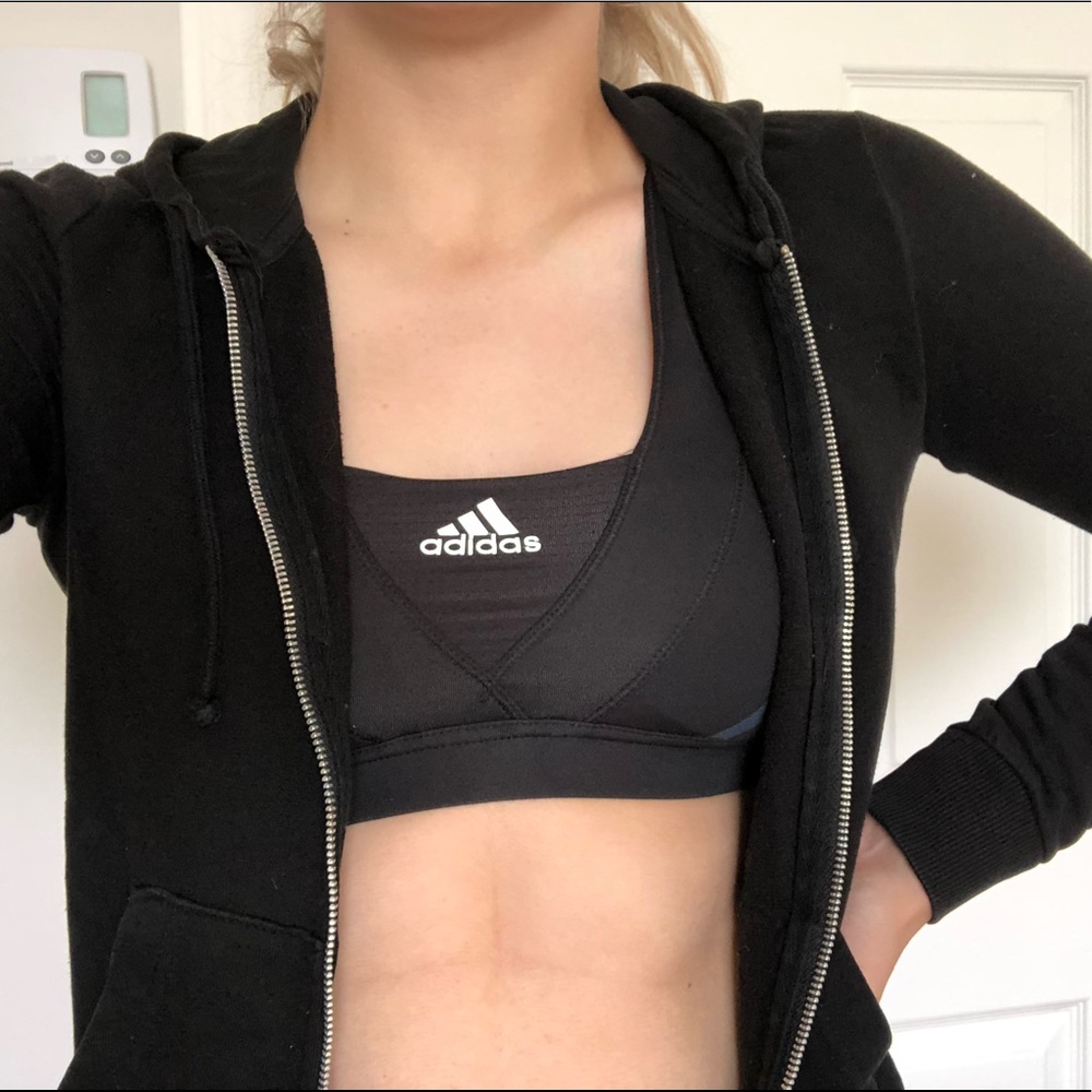 Black Hooded Zip-Up